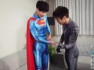 Japanese lads in superhero costumes
