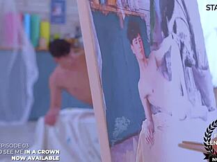 Hot college boys learn art in steamy Staxus scene