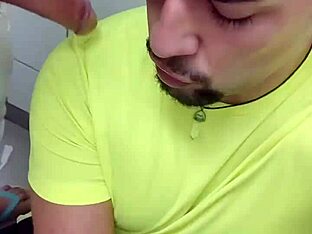 First-time public toilet tryst with Brazilian hunk