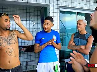 Gay football hooligans get it on in a rough and tumble match