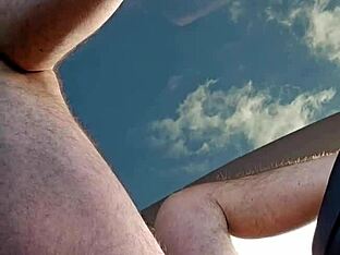 Gay masturbation in the car
