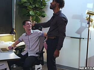 Two gay men, Tony and Trevor, have sex at the office