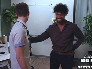 Two gay men, Tony and Trevor, have sex at the office