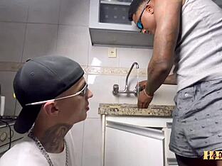 Bisexual encounter with a well-endowed black guy's cousin