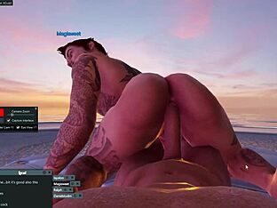 A bisexual man has sex with two gay men in 3dxchat