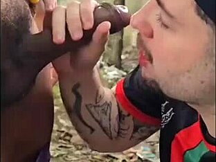 Gay guy gets caught masturbating in public park trails