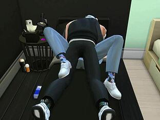Sims 4 gay dorm room action with bareback sex and cumshots