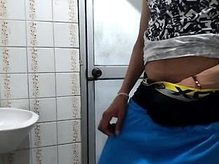 Straight guy gets naughty in the bathroom with his Latino twink neighbor