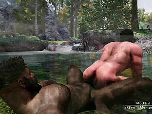 Outdoor fun at the pond with Skyrim's gay flair