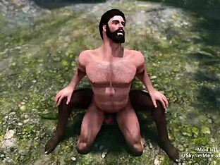 Outdoor fun at the pond with Skyrim's gay flair
